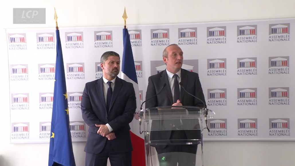 Jean-Félix Acquaviva et Laurent Marcangeli à l'Assemblée nationale. LCP