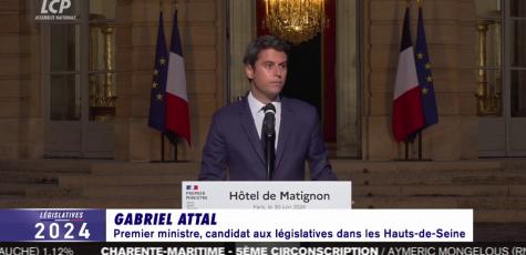 Gabriel Attal, le 30 juin 2024.